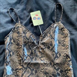 NWT Everybody Talks mini snakeskin dress
